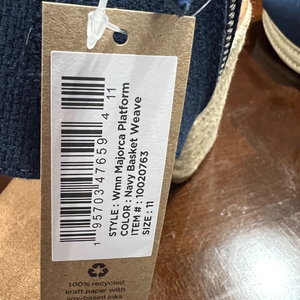 TOMS Majorca Platform Sandal (Women), Navy Blue, Size 11 - Picture 4 of 9